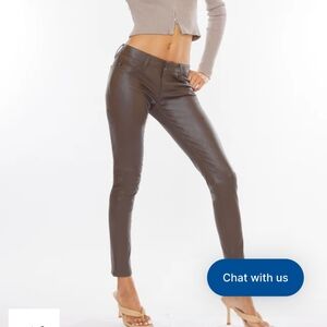 KANCANFarrah Low Rise Faux Leather Super Skinny- NWT